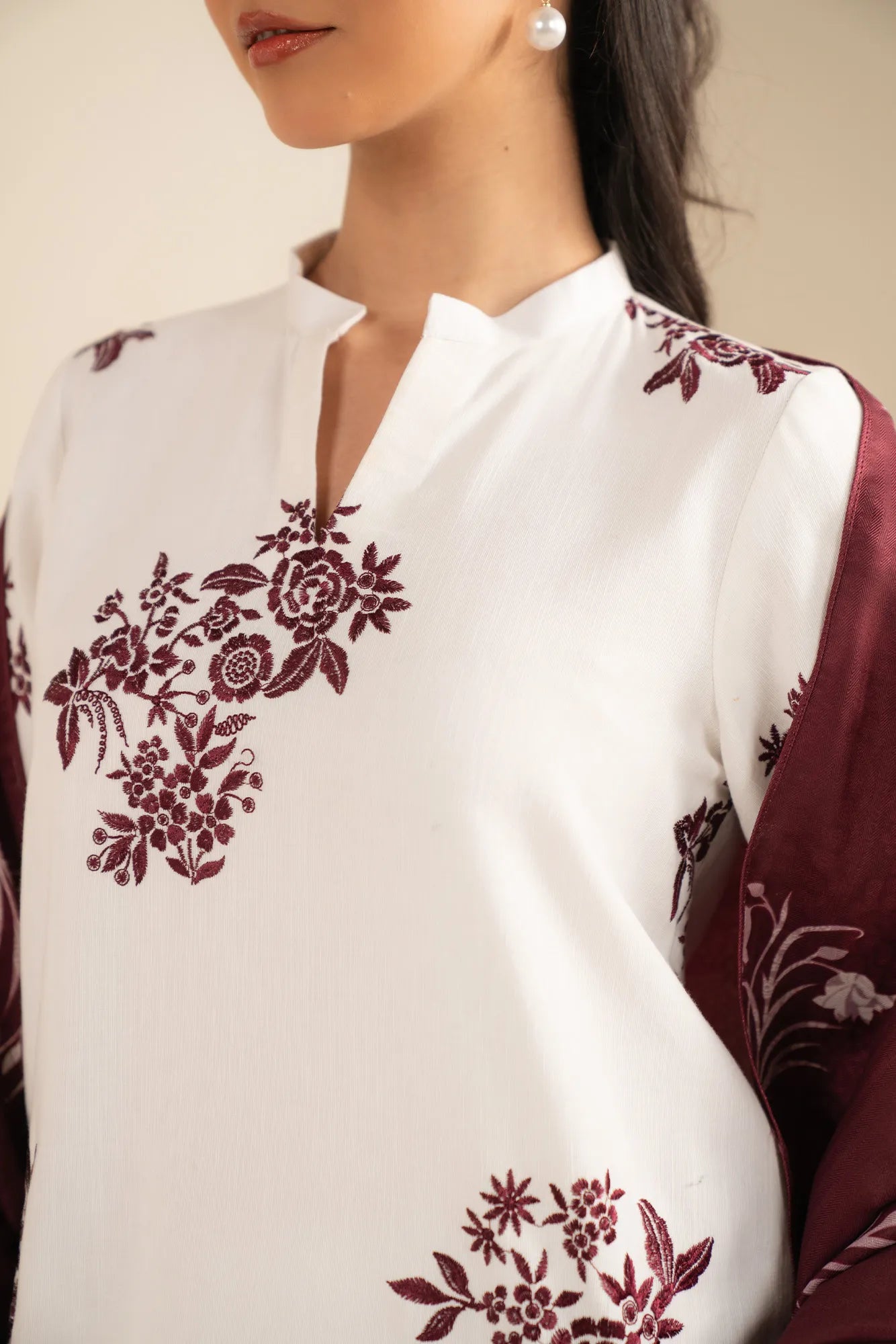 3 Piece Embroidered Khaddar Suit Unstitched Fall - 25