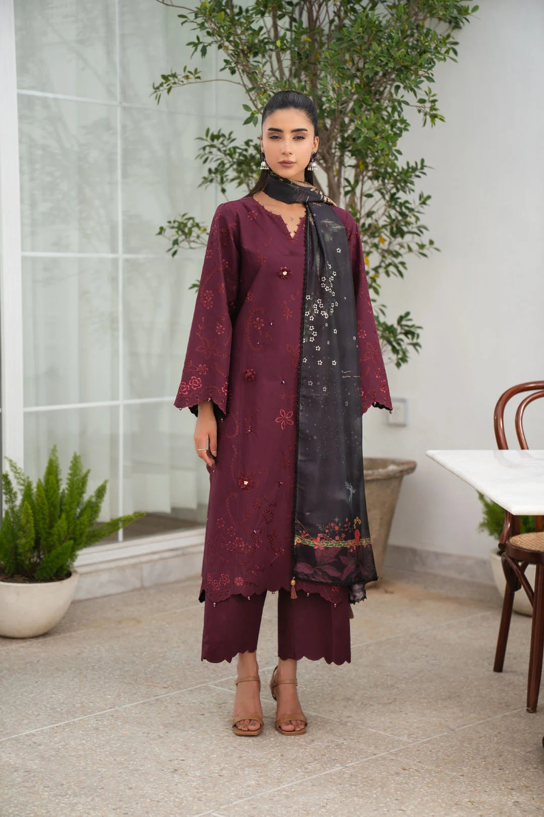 3 Piece Embroidered Lawn Suit Unstitched - 26