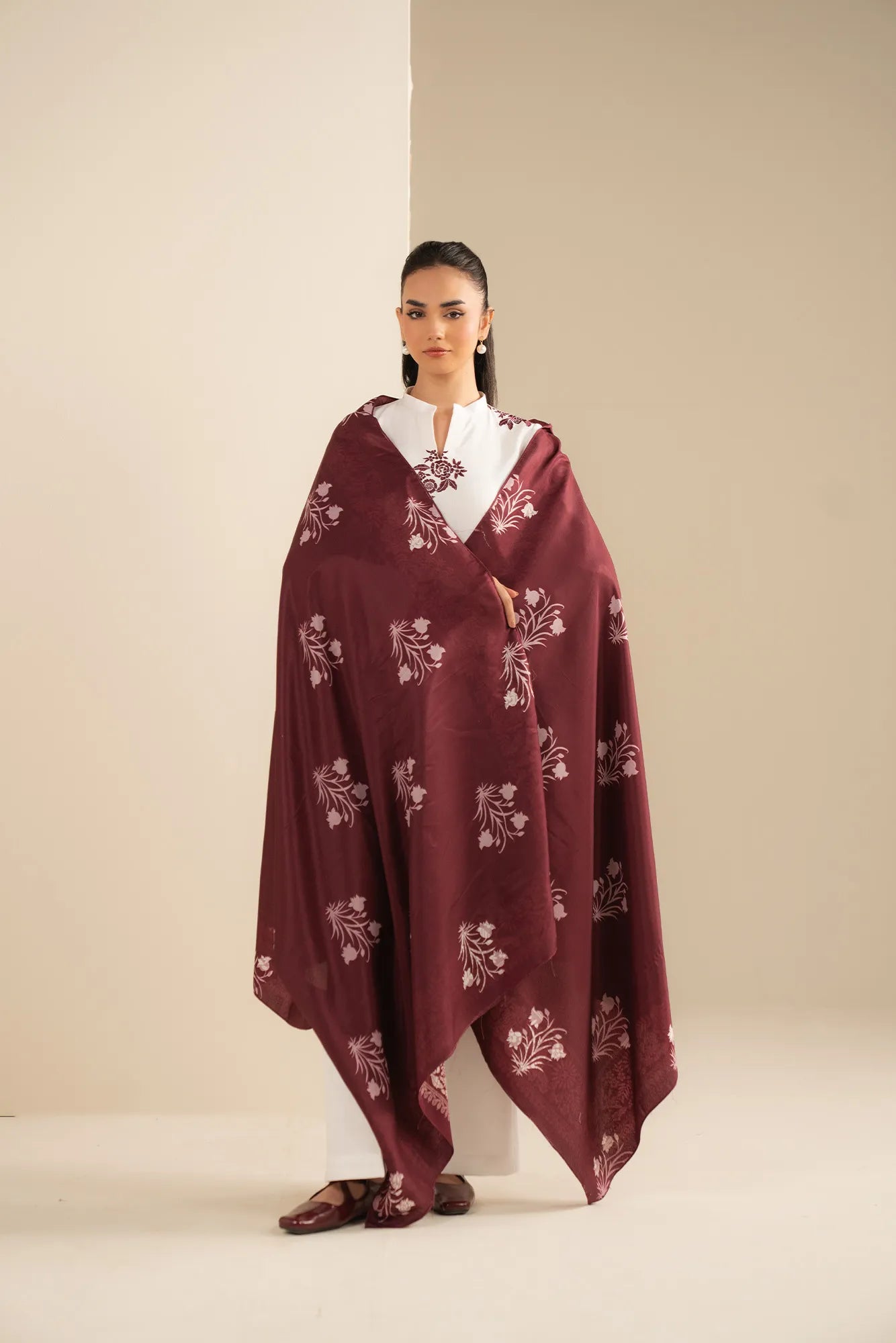 3 Piece Embroidered Khaddar Suit Unstitched Fall - 25