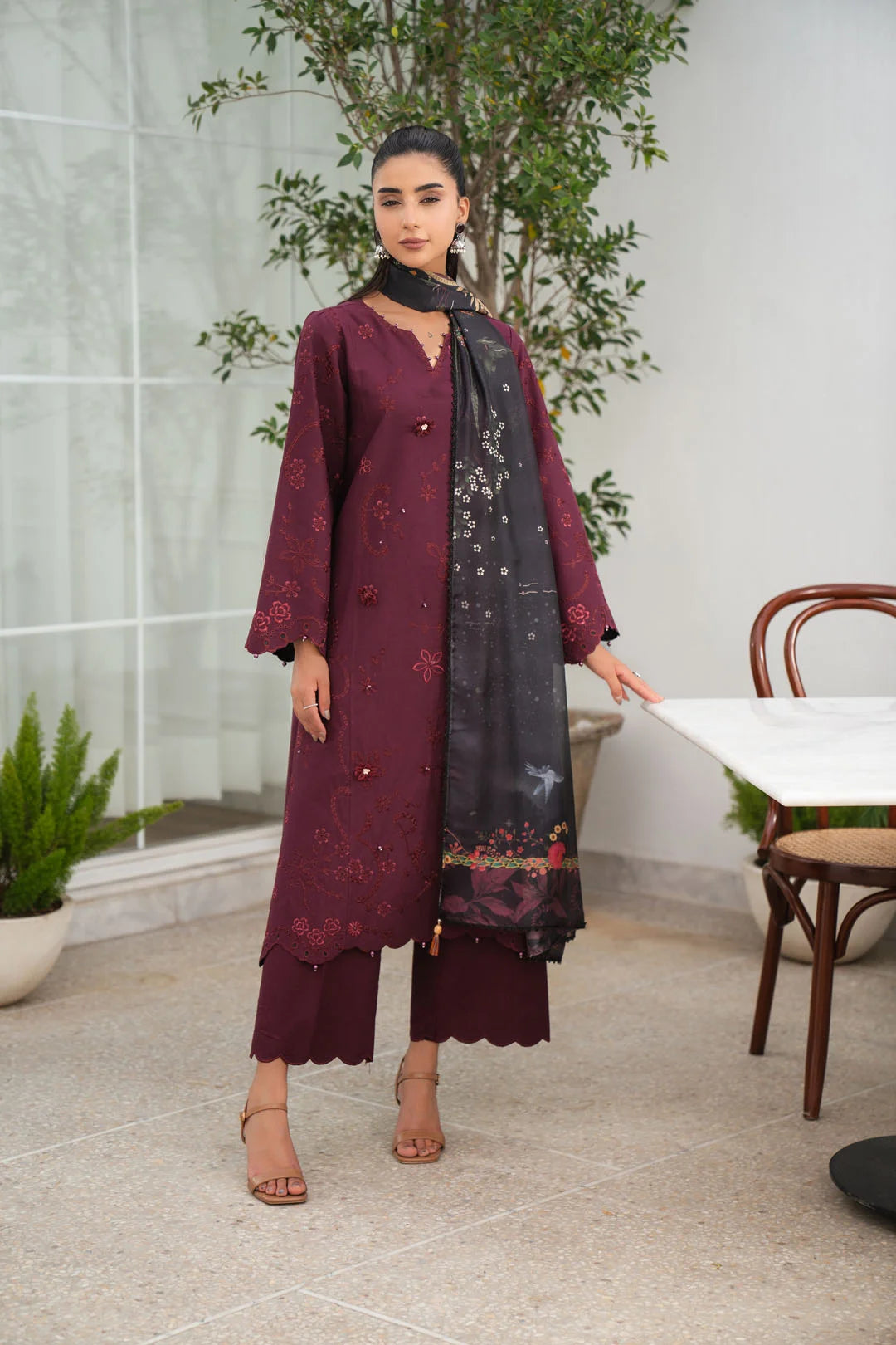 3 Piece Embroidered Lawn Suit Unstitched - 26