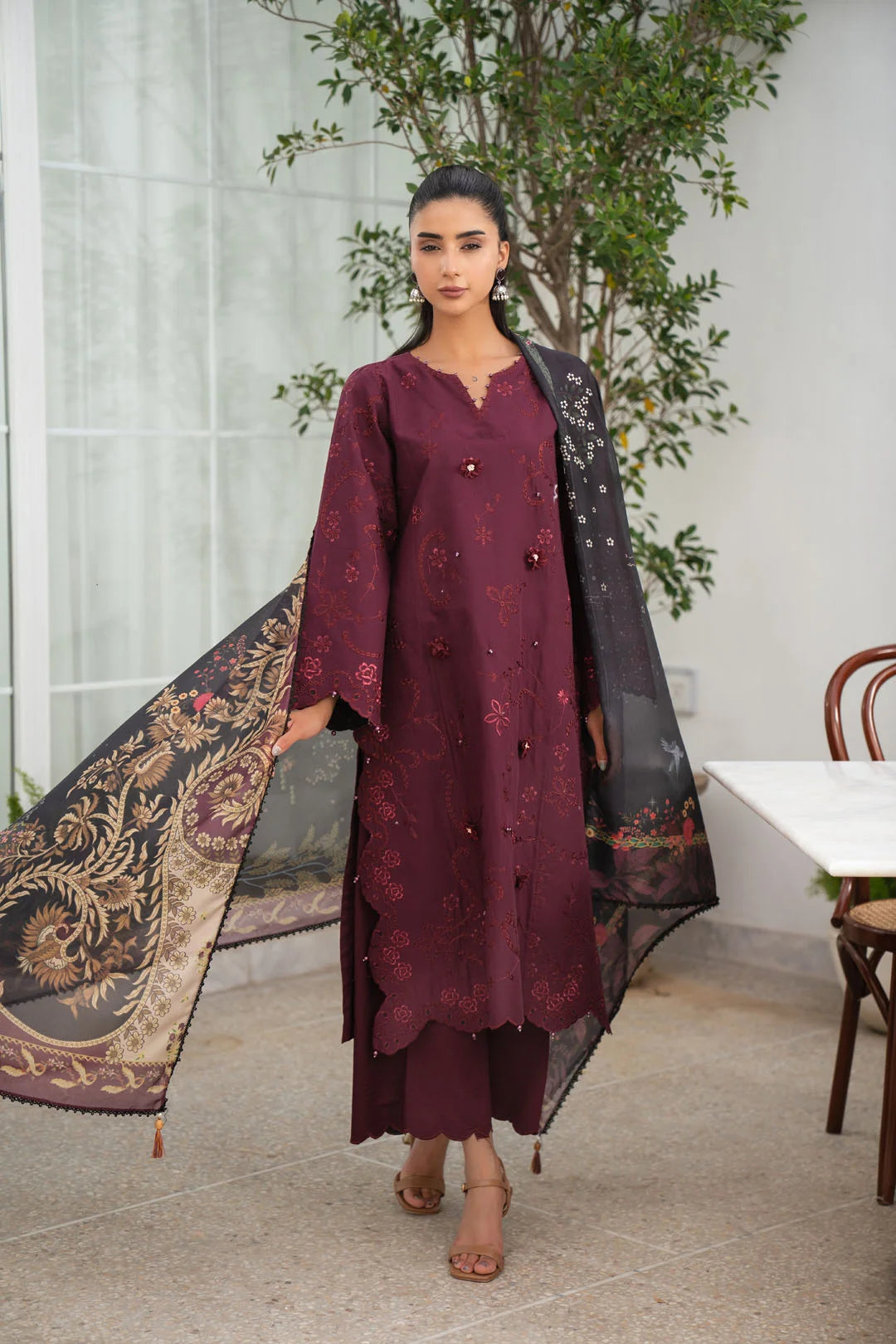 3 Piece Embroidered Lawn Suit Unstitched - 26