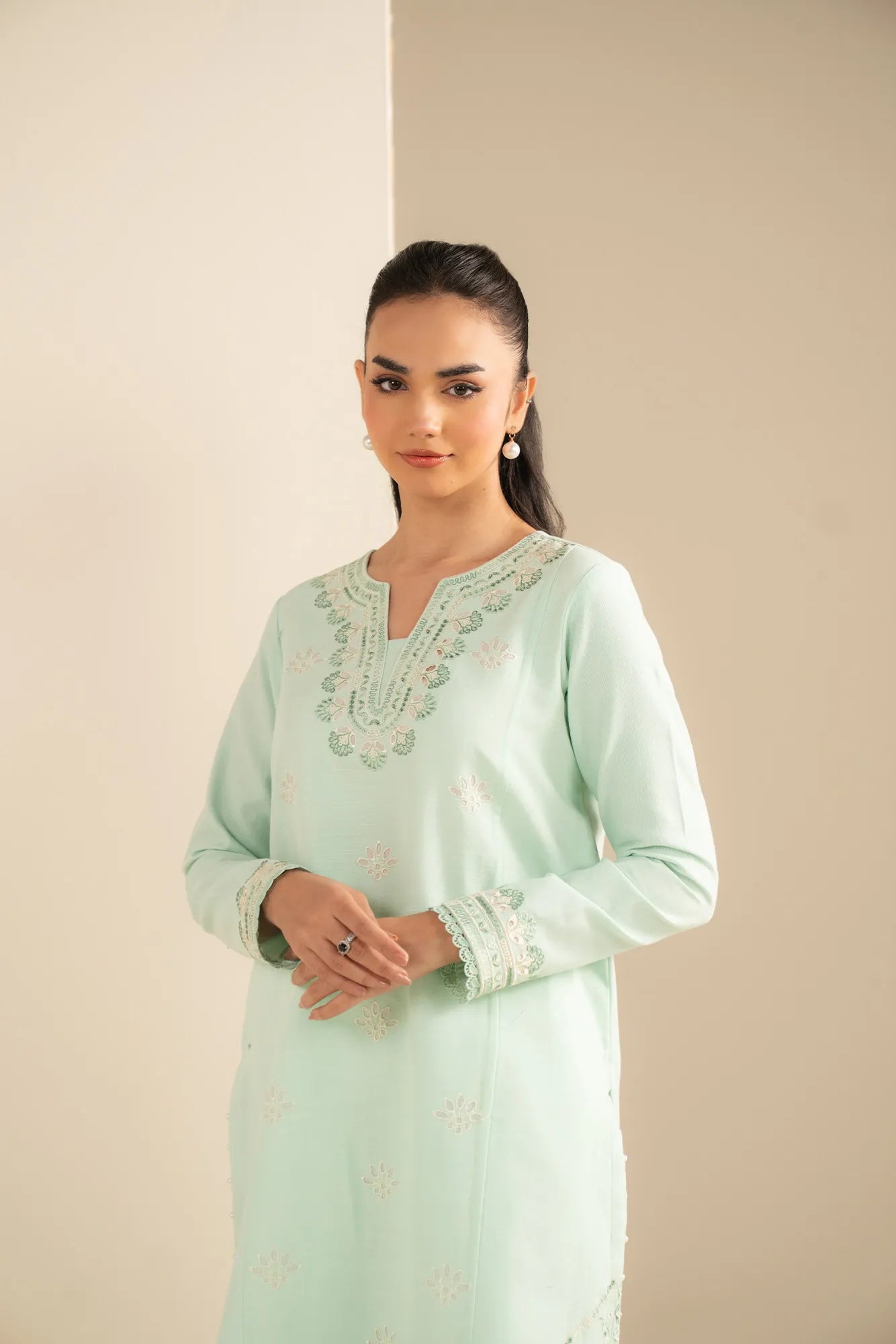 2 Piece Embroidered Khaddar Suit Unstitched Fall - 25