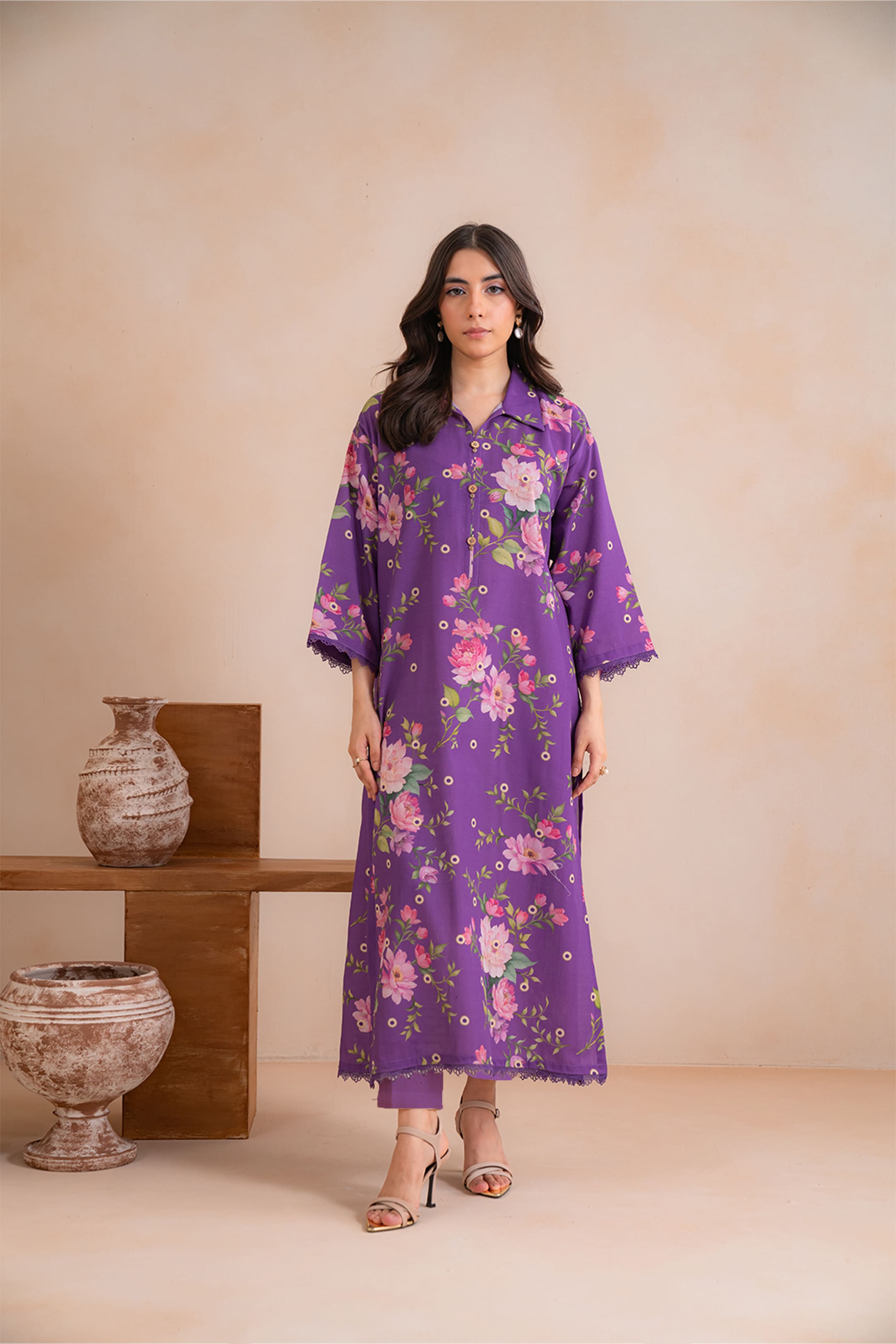 2 Piece Printed Khaddar Suit Unstitched Winter-24