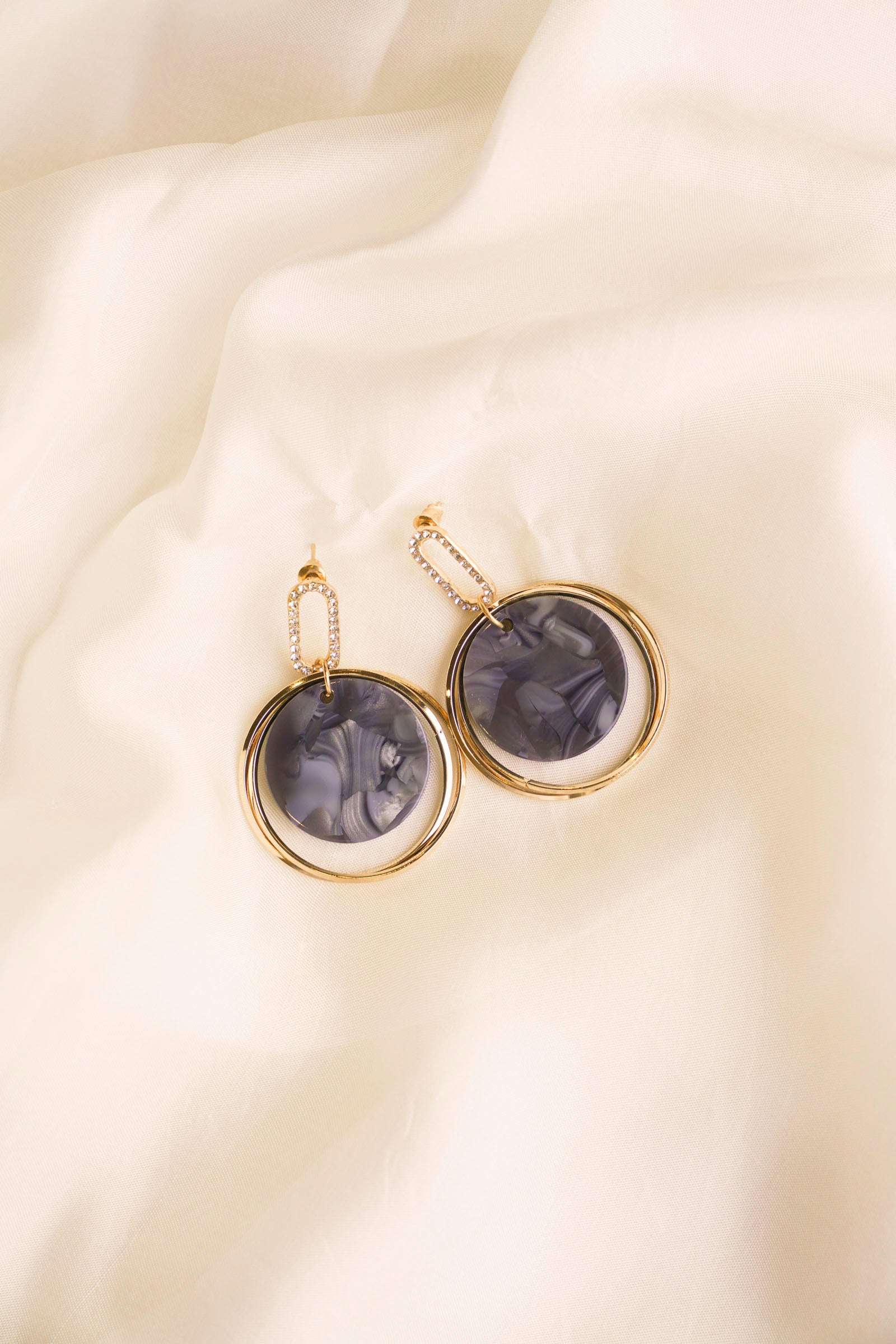 Black & Gold Drop Earrings Beyond East Official
