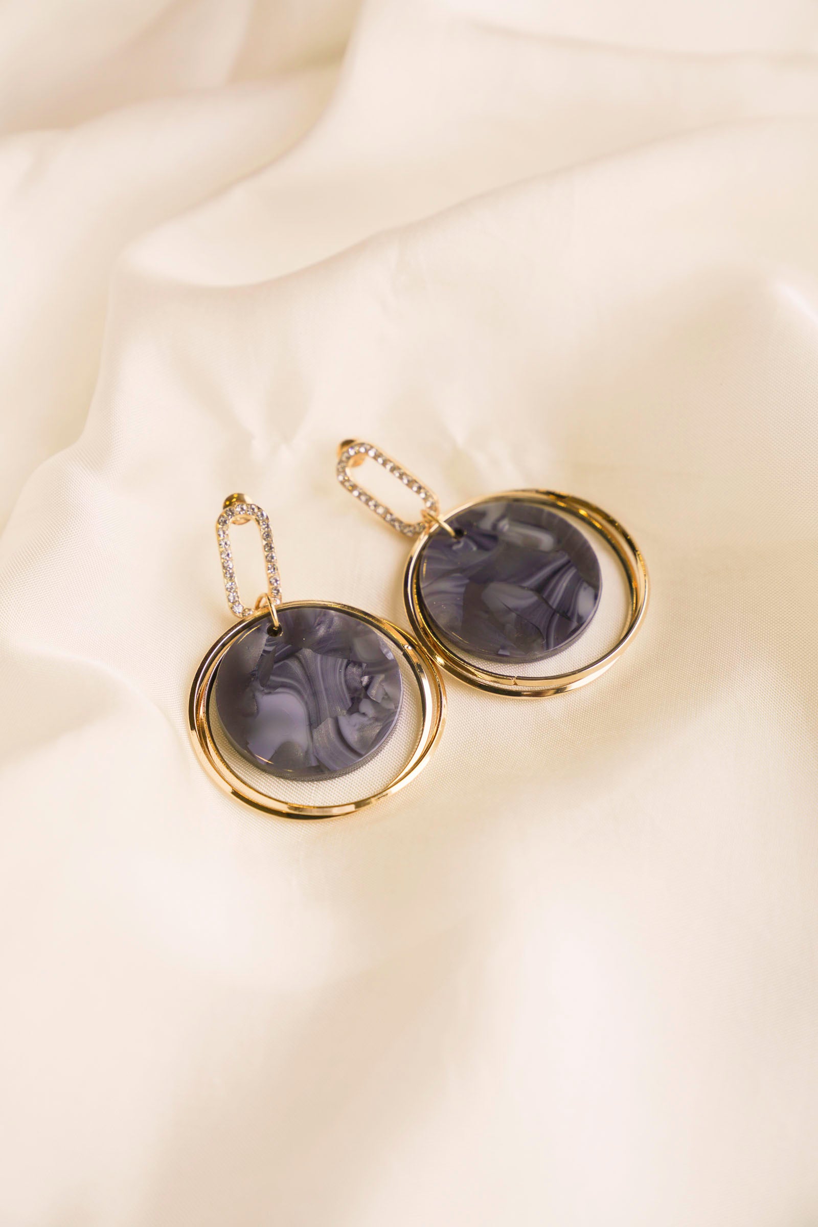 Black & Gold Drop Earrings Beyond East Official