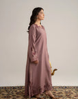 1 Piece Embroidered Raw Silk Kaftan