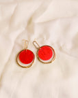 Red & Gold Drop Earrings