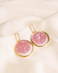 Pink & Gold Drop Earrings