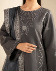 3 Piece Embroidered Khaddar Suit Unstitched Fall - 25