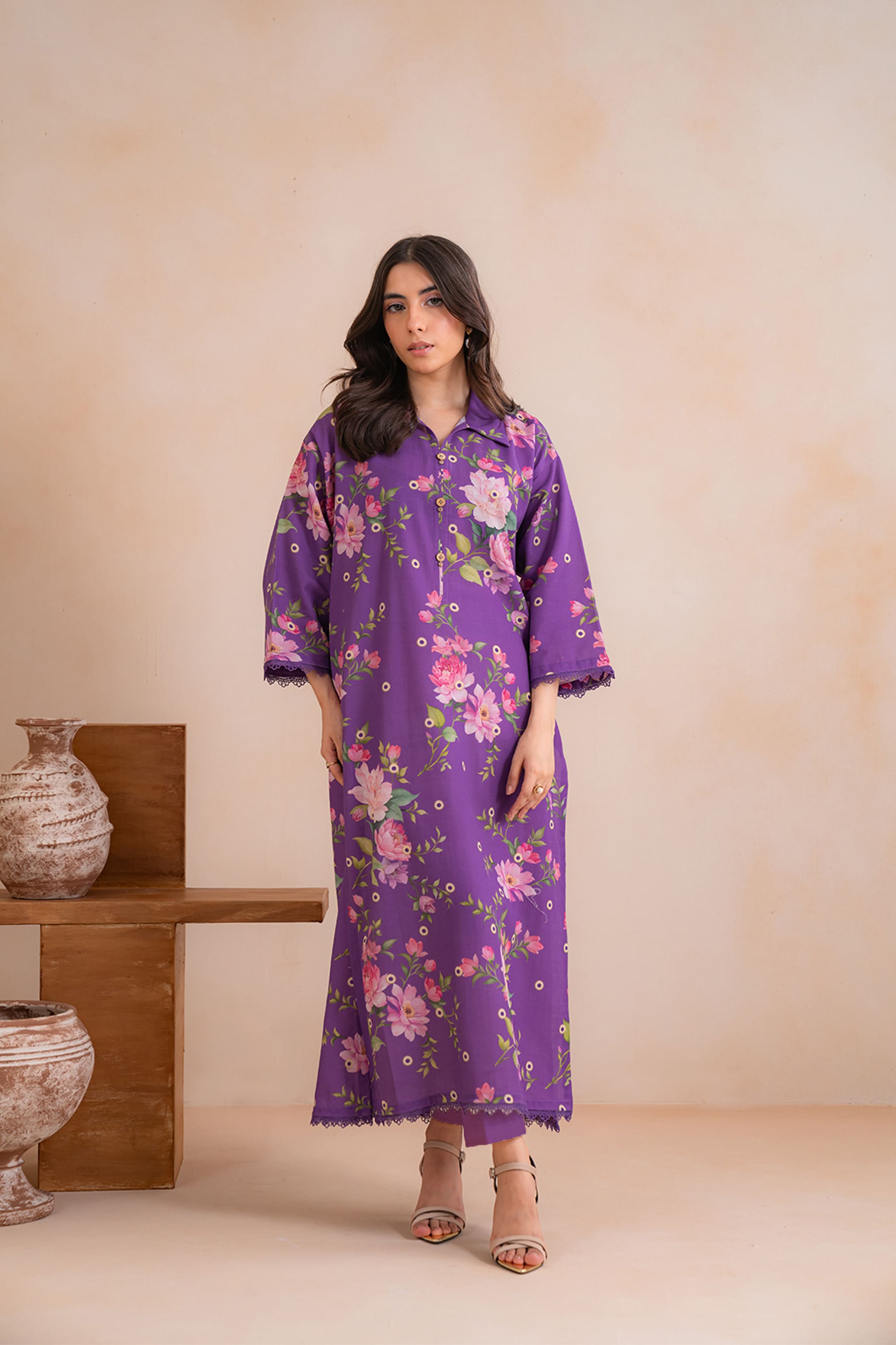 2 Piece Printed Khaddar Suit Unstitched Winter-24
