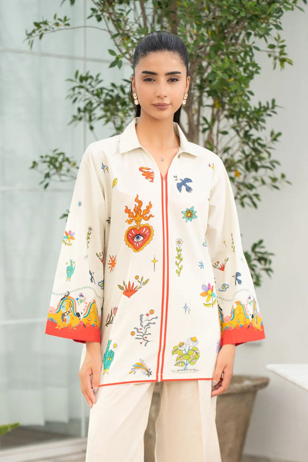 1 Piece Printed Cambric Shirt Pret SS - 26