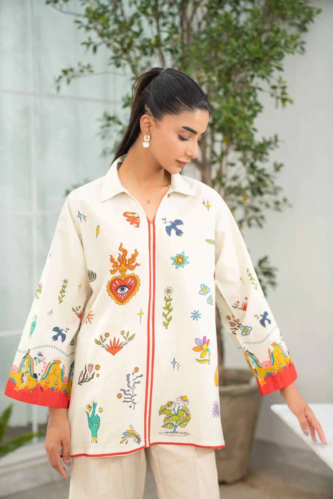 1 Piece Printed Cambric Shirt Pret SS - 26