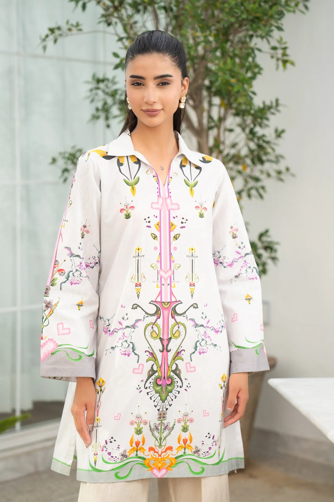 1 Piece Printed Cambric Shirt Pret SS - 26