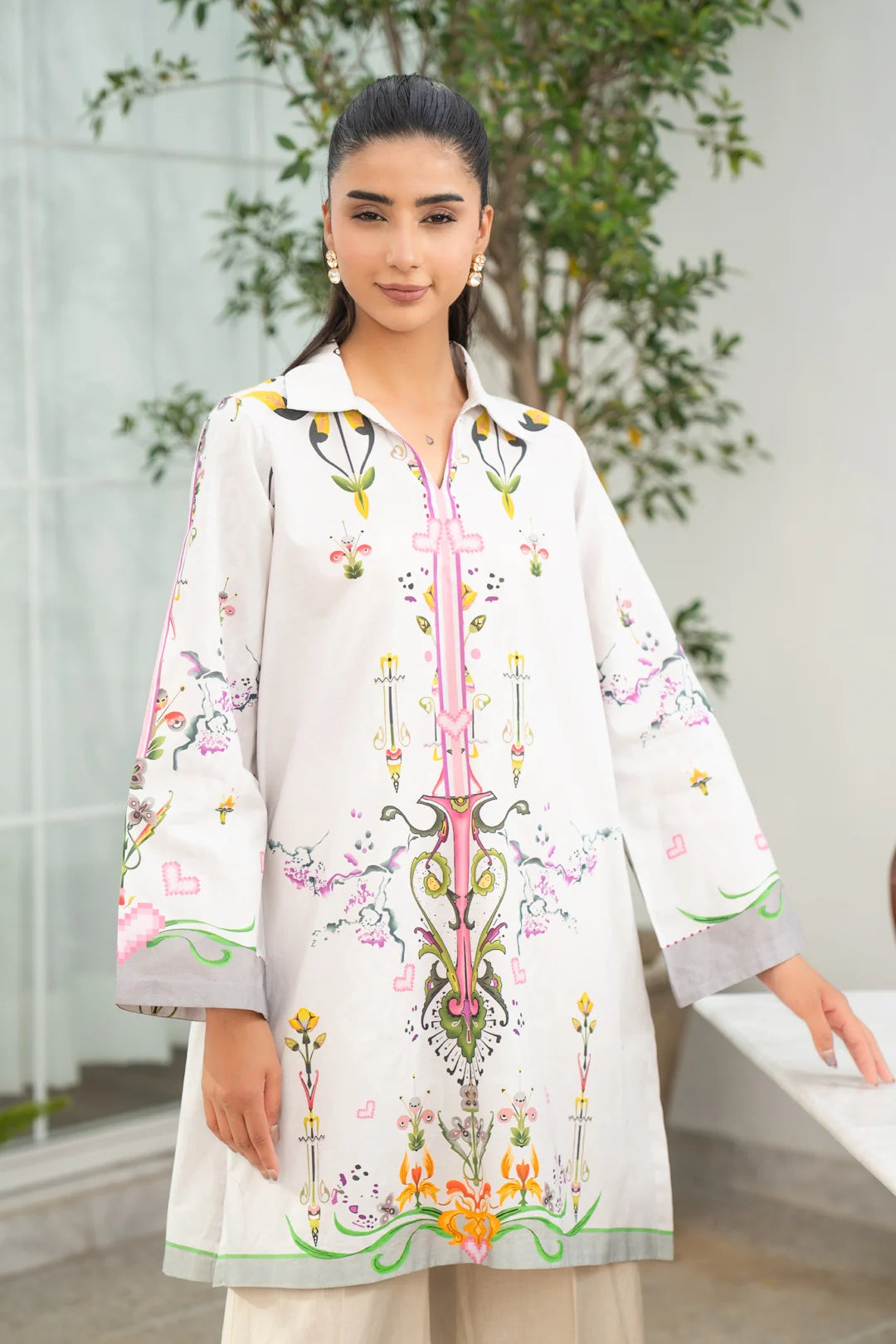 1 Piece Printed Cambric Shirt Pret SS - 26