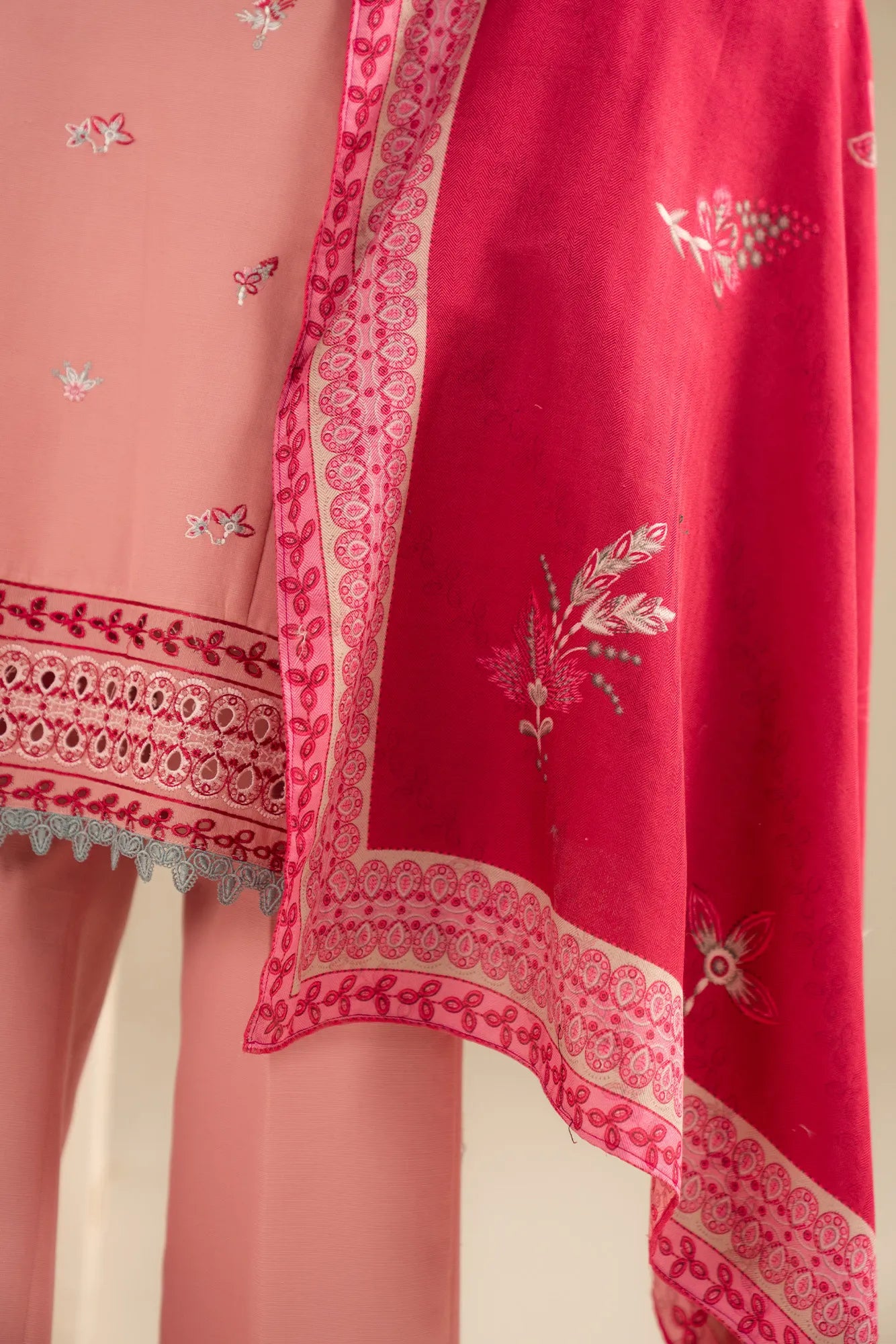 3 Piece Embroidered Khaddar Suit Unstitched Fall - 25