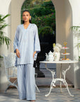 2 Piece Embroidered Blended Silk Suit