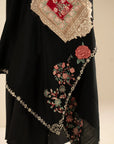 1 Piece Embroidered Yarn Dyed Shawl
