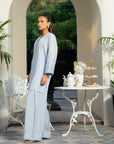 2 Piece Embroidered Blended Silk Suit