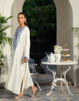 1 Piece Embroidered Raw Silk Kaftan