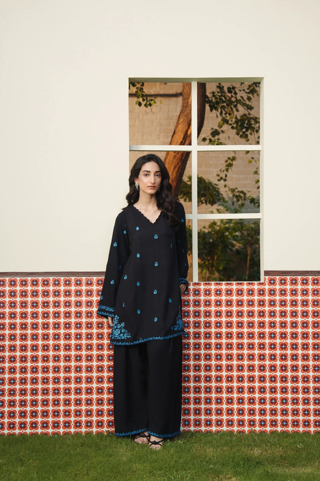 2 Piece Embroidered Suit