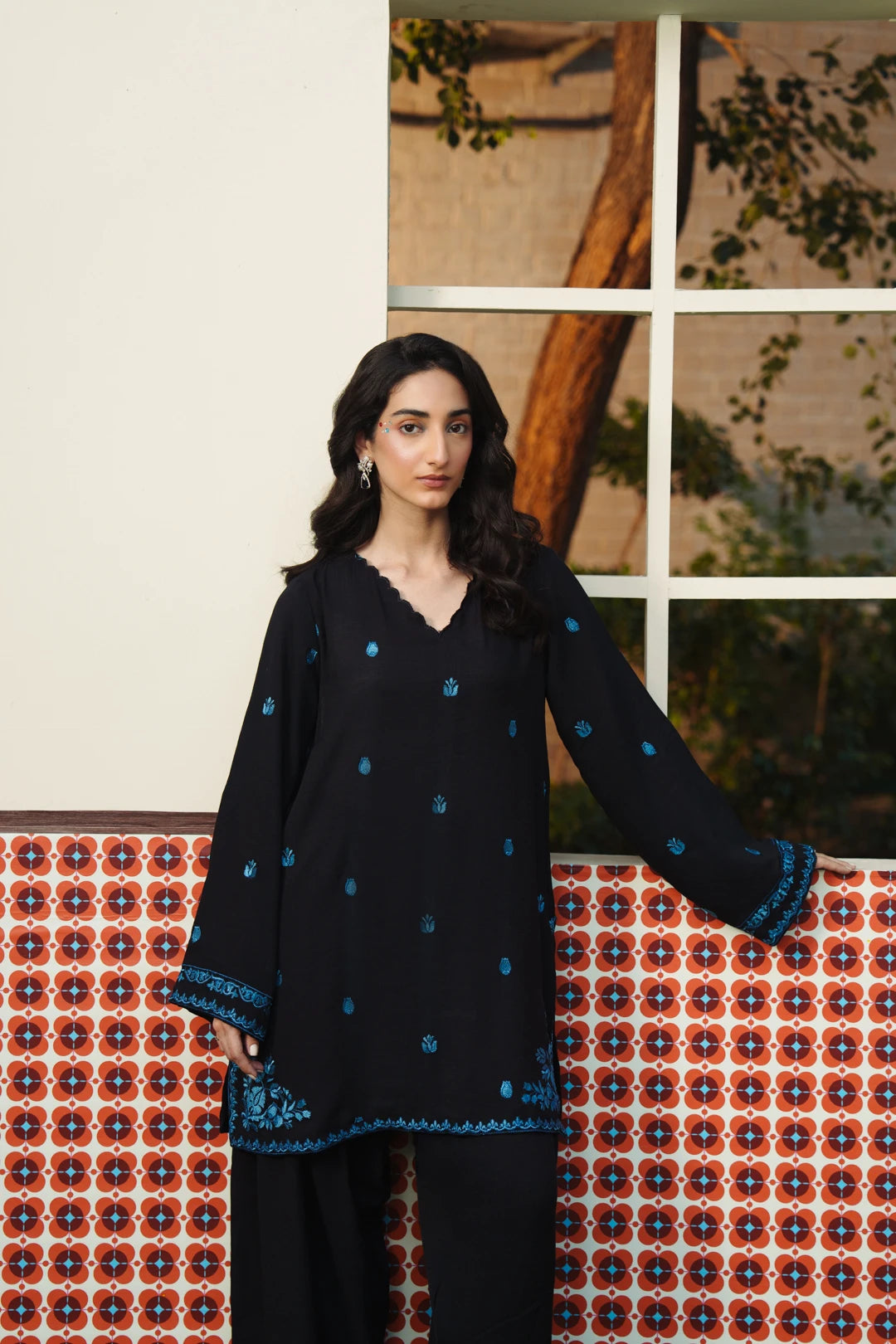 2 Piece Embroidered Suit