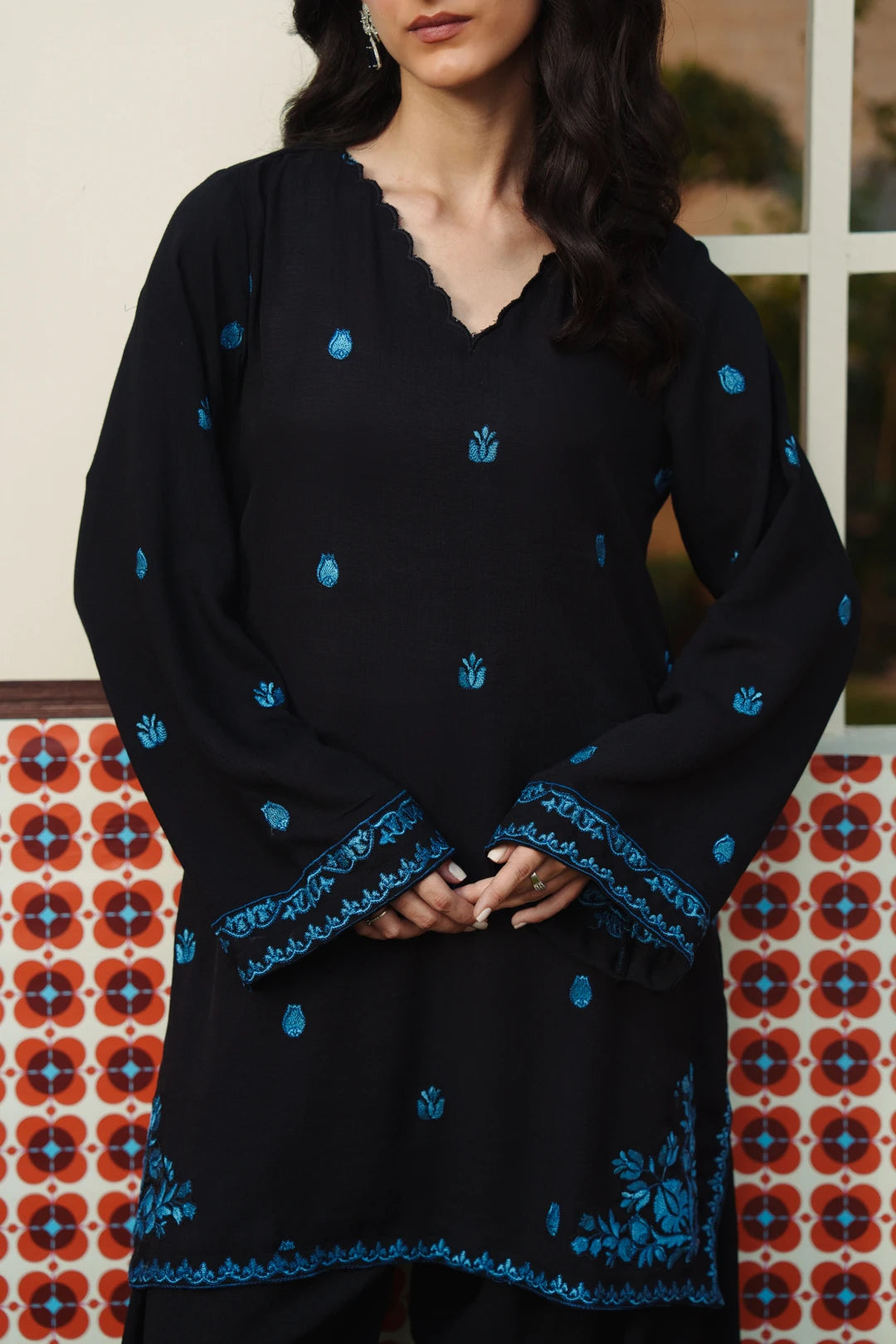 2 Piece Embroidered Suit