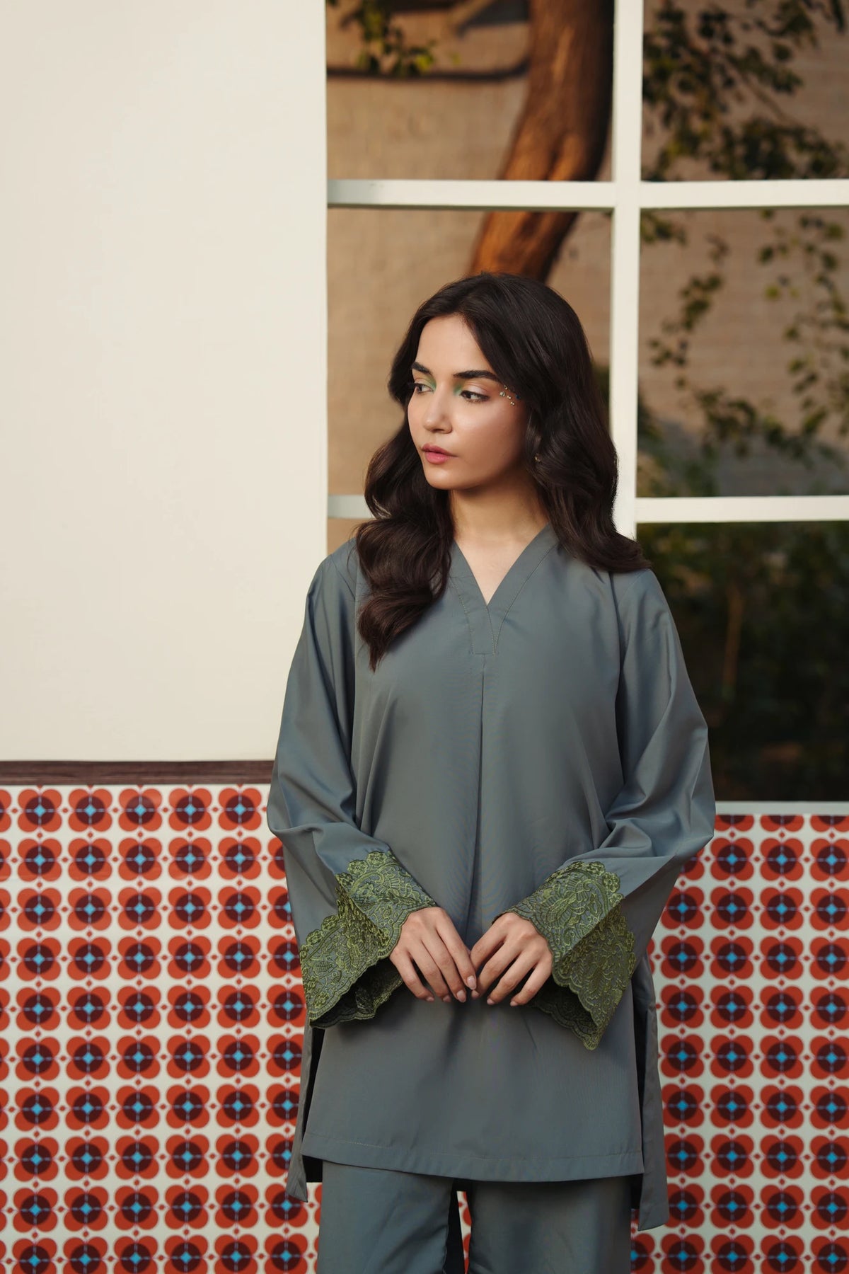 2 Piece Embroidered Co-Ord Set
