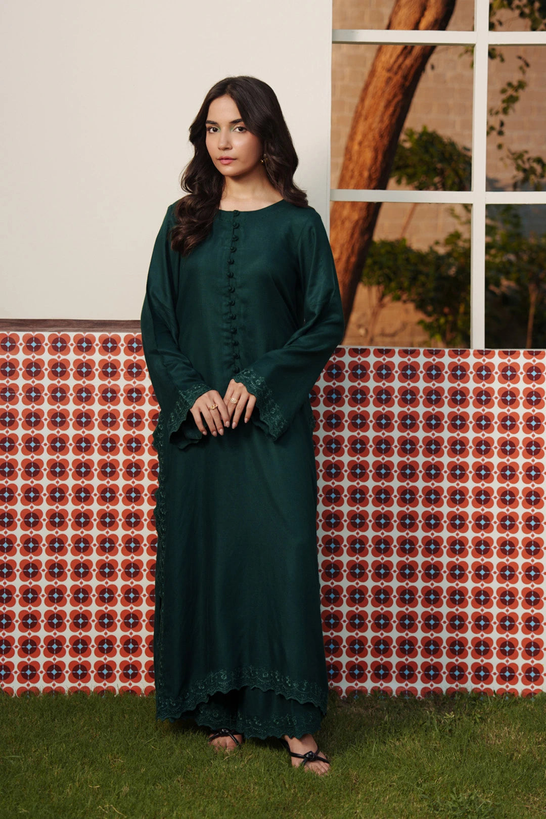 2 Piece Embroidered Suit