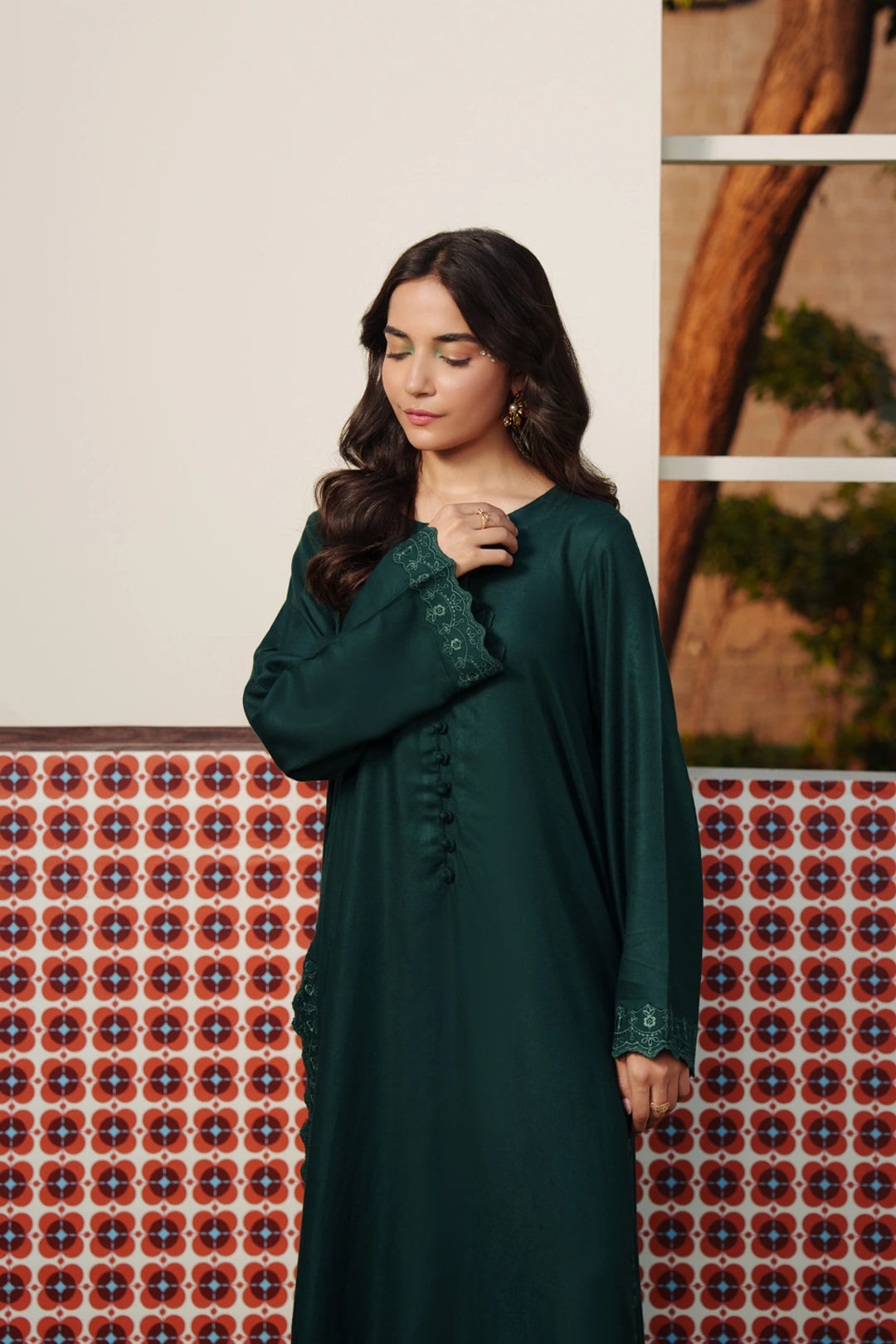 2 Piece Embroidered Suit