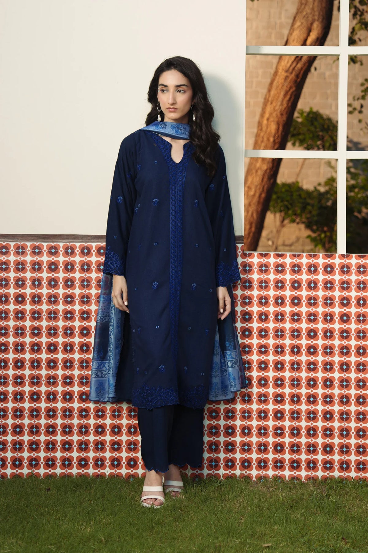 3 Piece Embroidered Karandi Suit Pret SS - 26