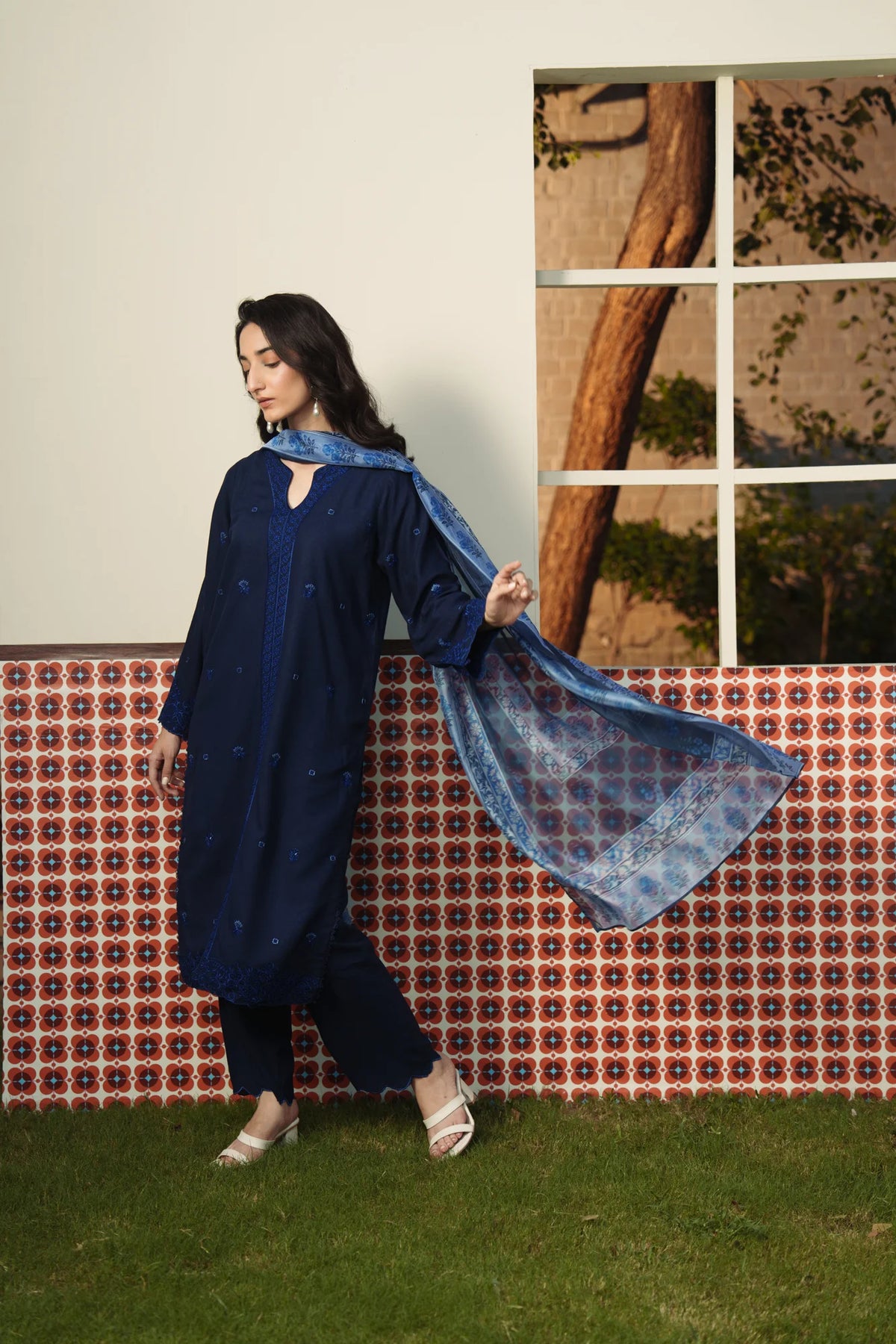 3 Piece Embroidered Karandi Suit Pret SS - 26