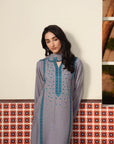3 Piece Embroidered Linen Suit Pret SS - 26