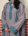 3 Piece Embroidered Linen Suit Pret SS - 26