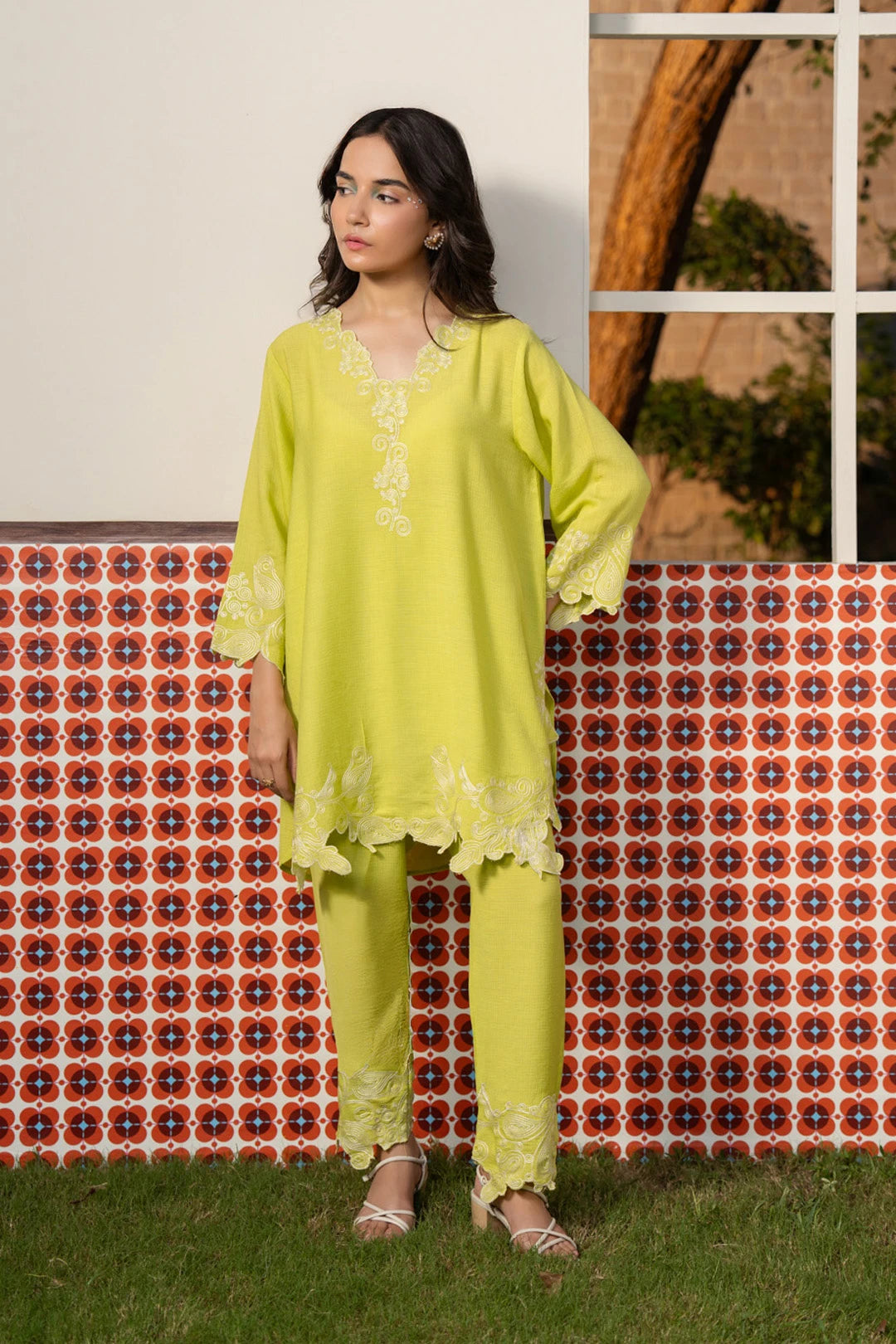2 Piece Embroidered Suit