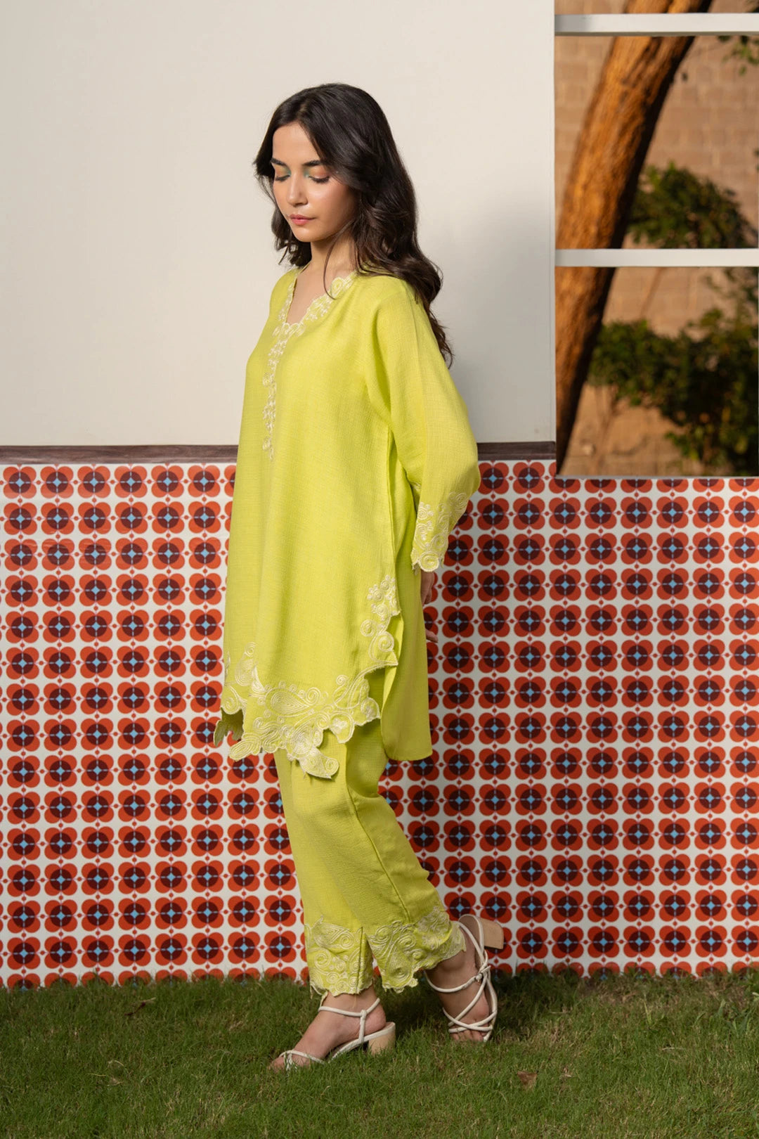 2 Piece Embroidered Suit