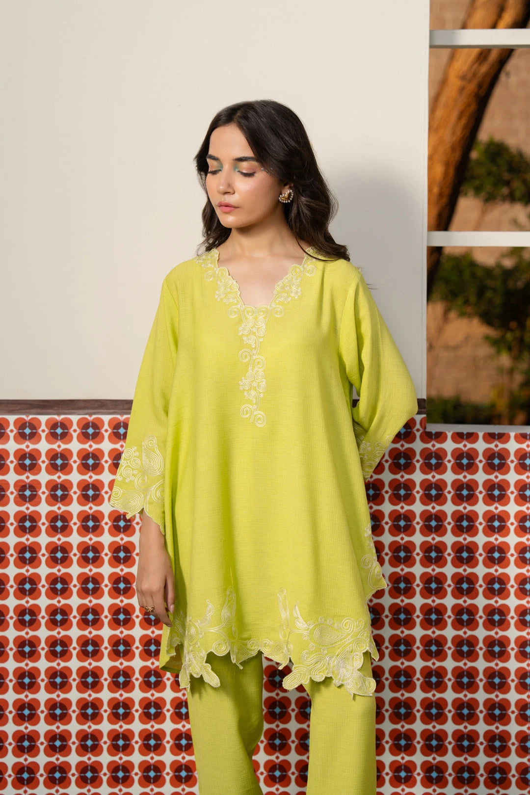 2 Piece Embroidered Suit