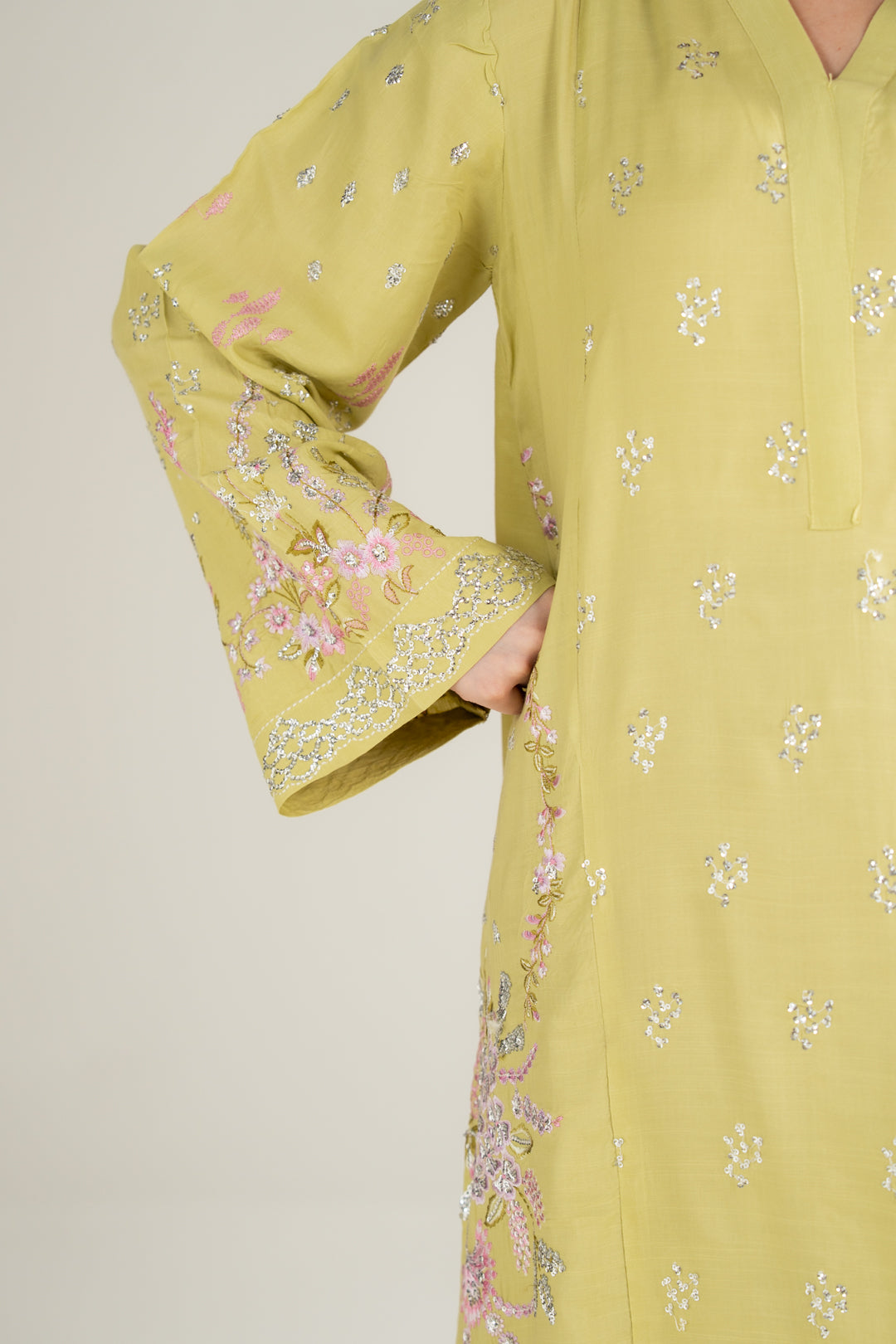 1 Piece Embroidered Kaftan Pret SS - 26