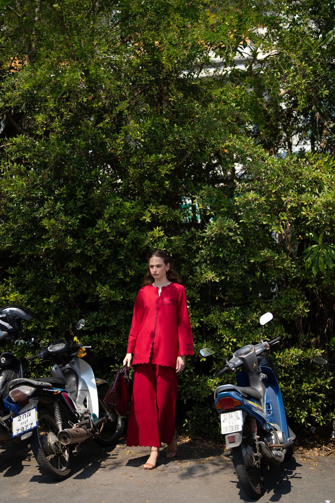 2 Piece Embroidered Cambric Suit