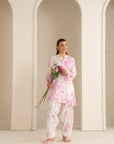 2 Piece Printed Linen Suit