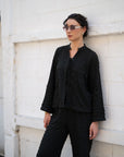 2 Piece Black Solid Co-Ord Set Pret SS - 26