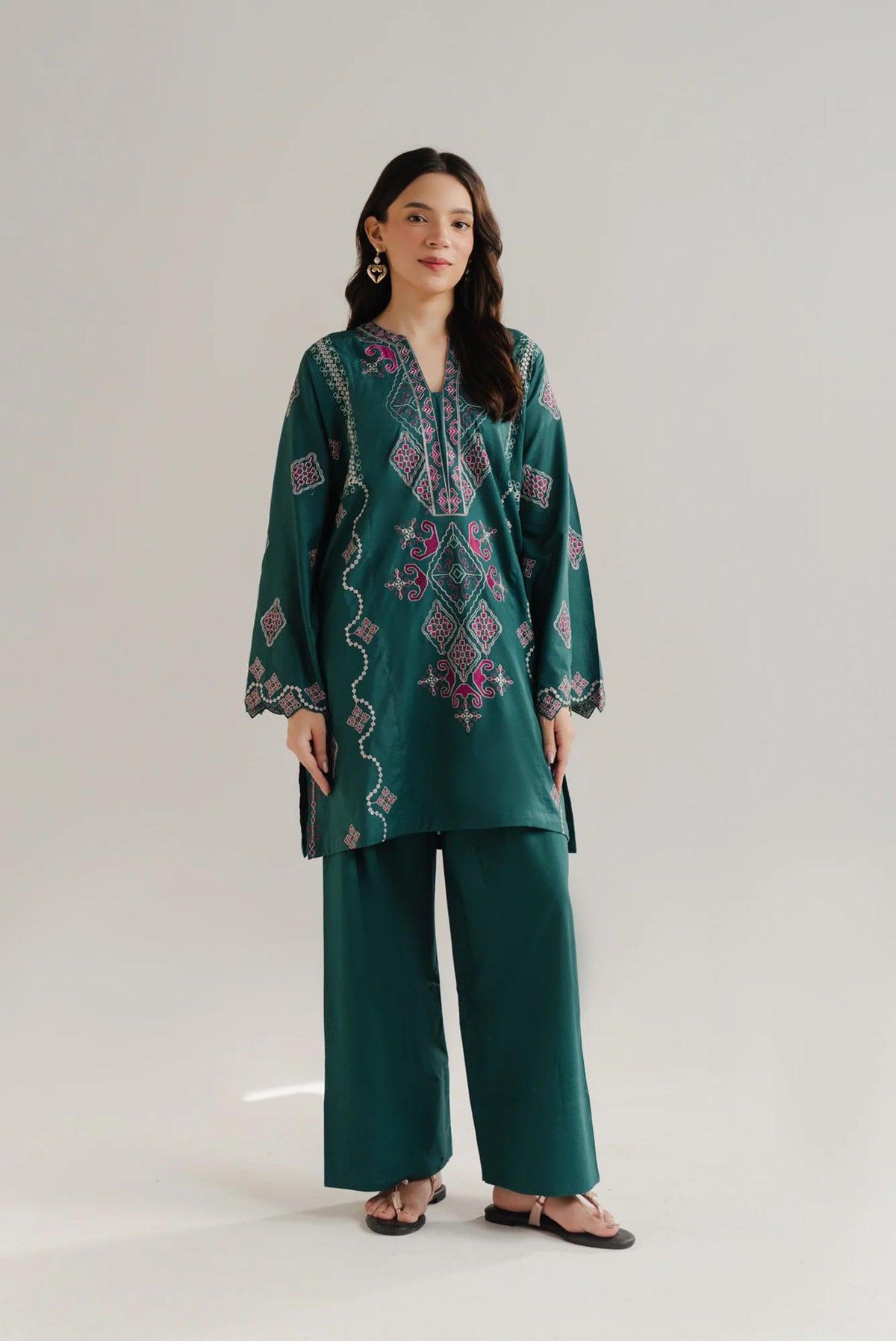 2 Piece Embroidered Lawn Co-Ord Set