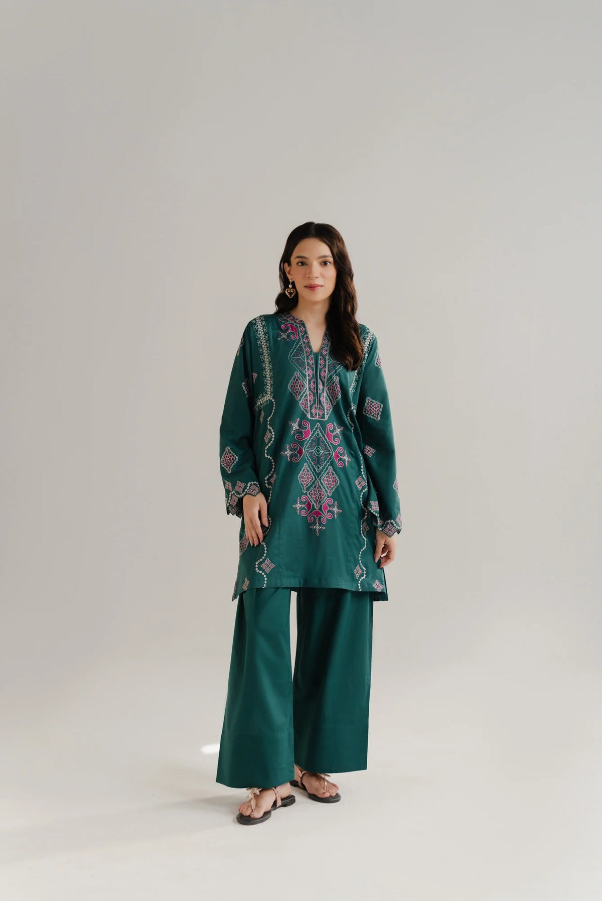 2 Piece Embroidered Lawn Co-Ord Set