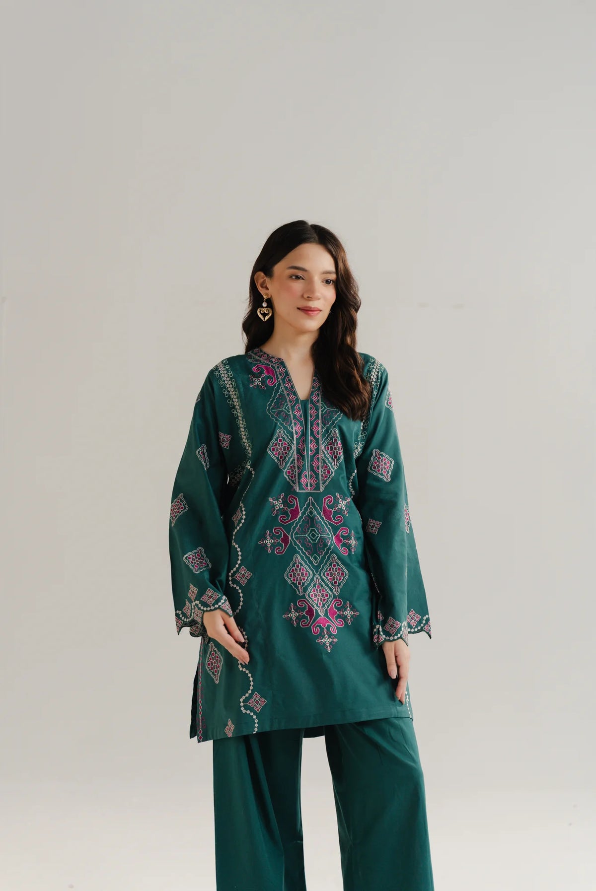 2 Piece Embroidered Lawn Co-Ord Set