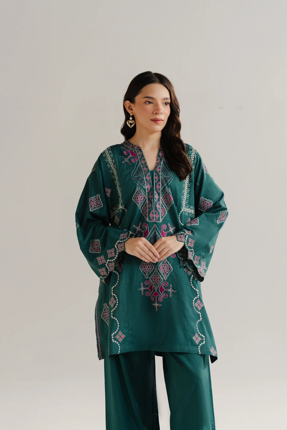 2 Piece Embroidered Lawn Co-Ord Set