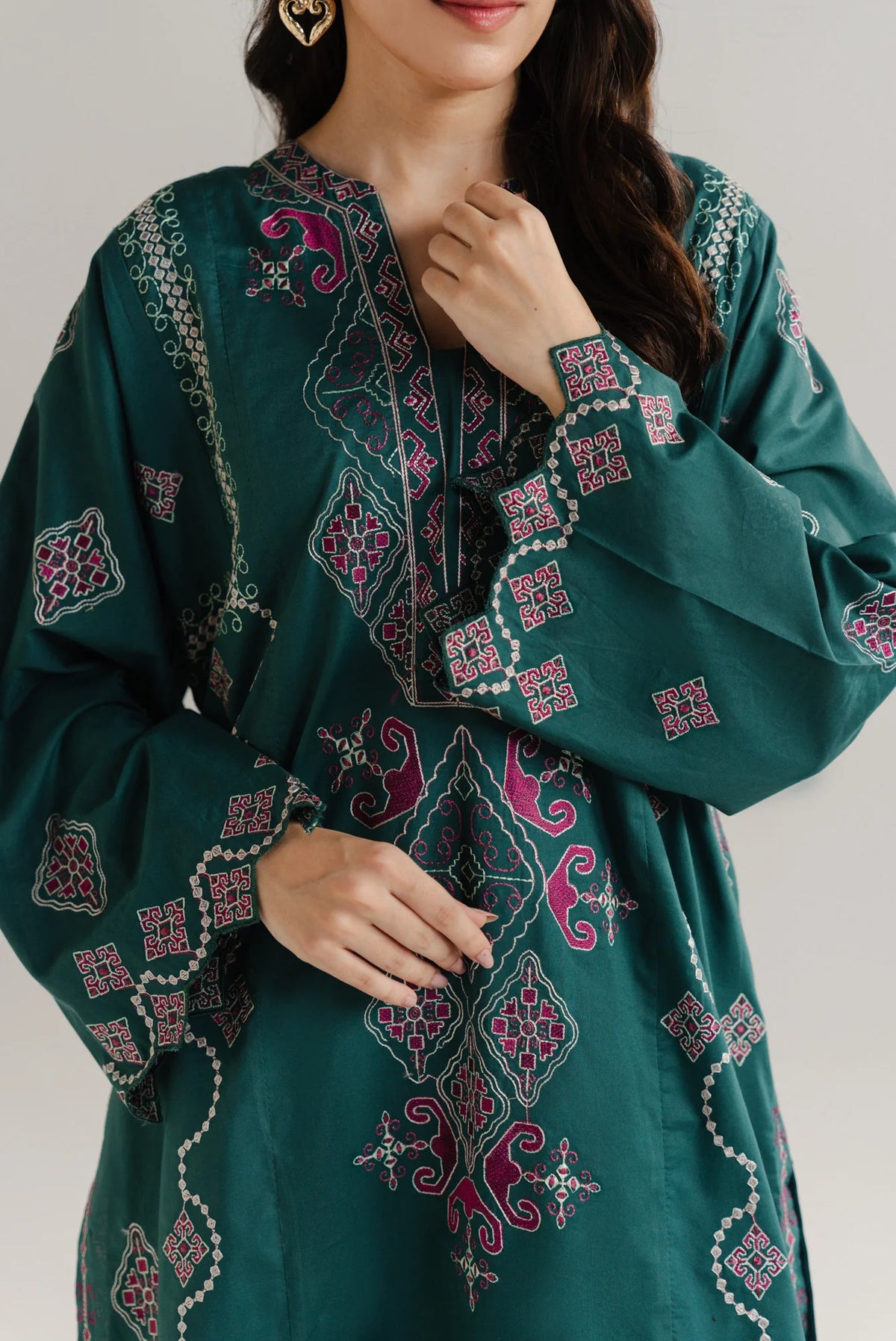 2 Piece Embroidered Lawn Co-Ord Set