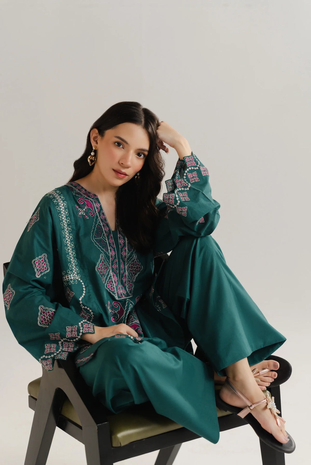 2 Piece Embroidered Lawn Co-Ord Set