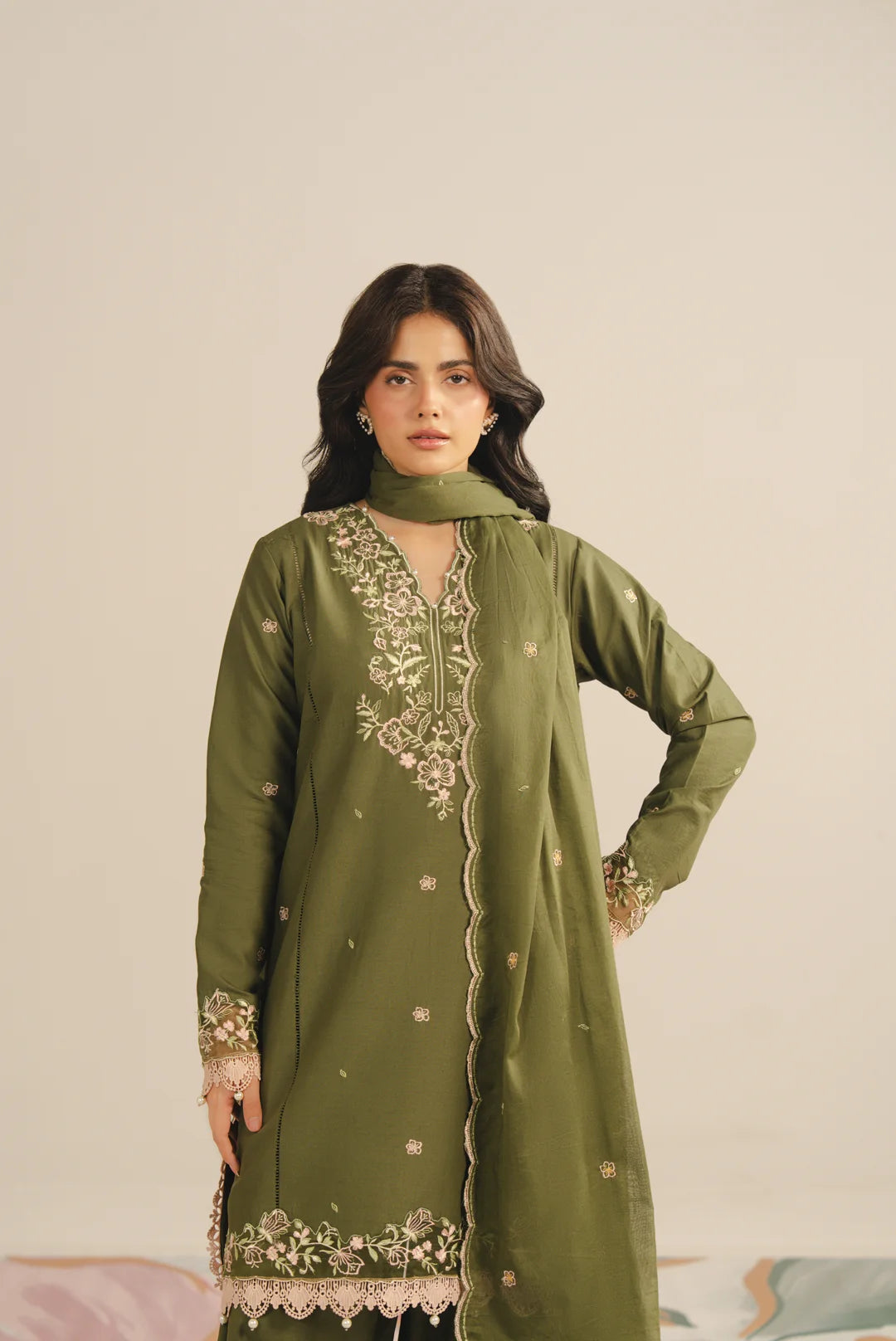 3 Piece Embroidered Lawn Suit Unstitched - 26