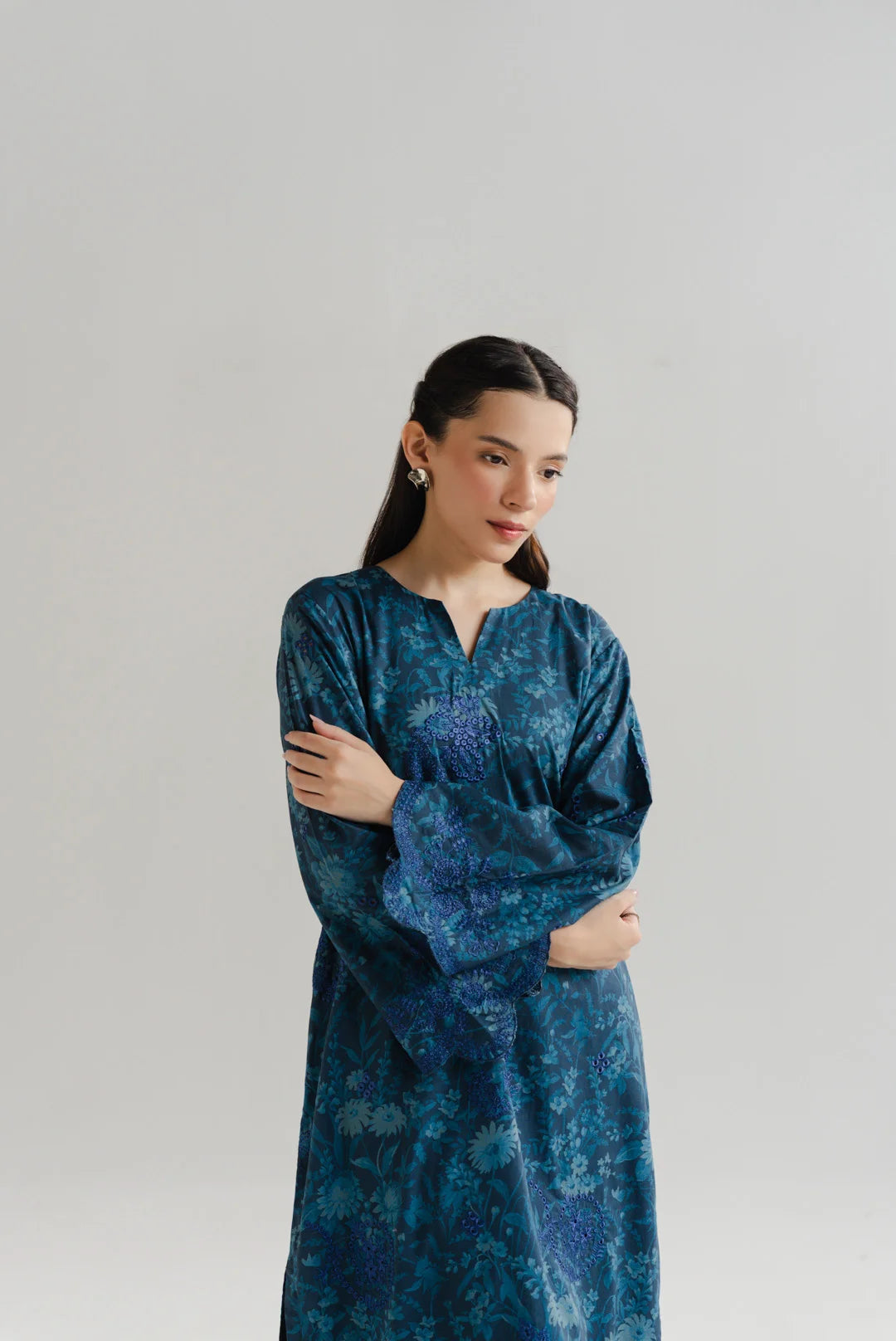 2 Piece Printed Embroidered Lawn Suit Pret SS - 26