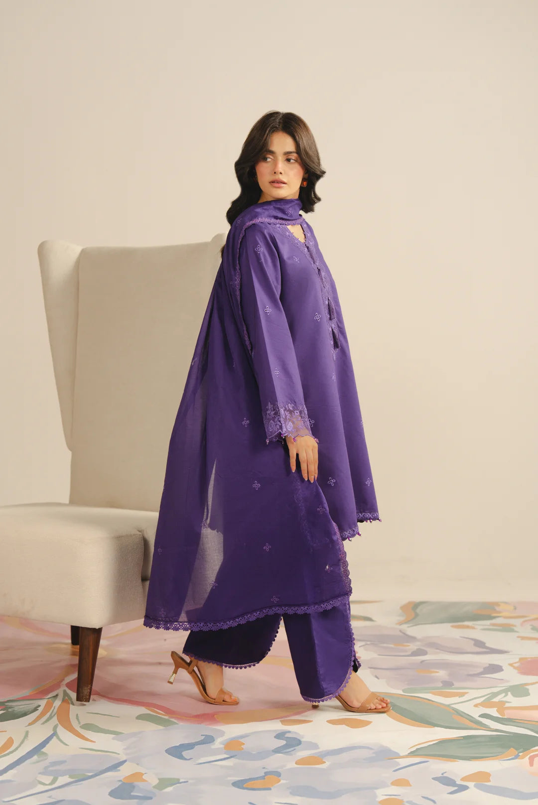 3 Piece Embroidered Lawn Suit Unstitched - 26
