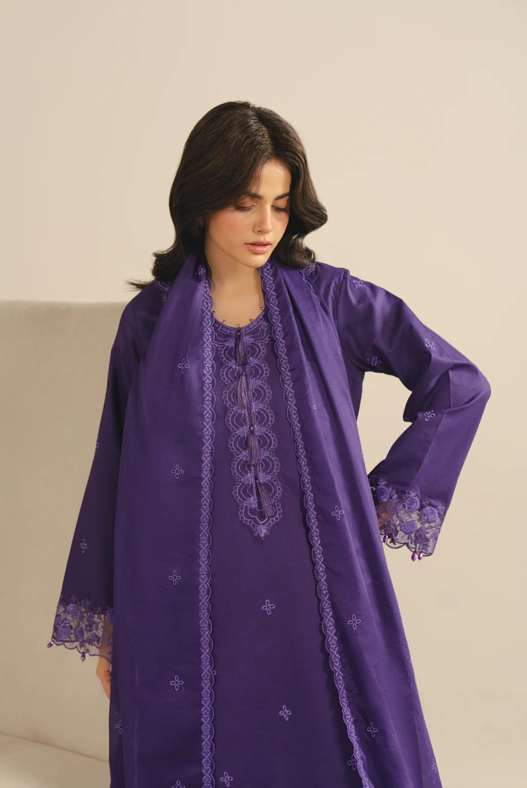 3 Piece Embroidered Lawn Suit Unstitched - 26